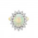 Pre Owned 18ct Opal and Diamond Cluster Ring ZX303